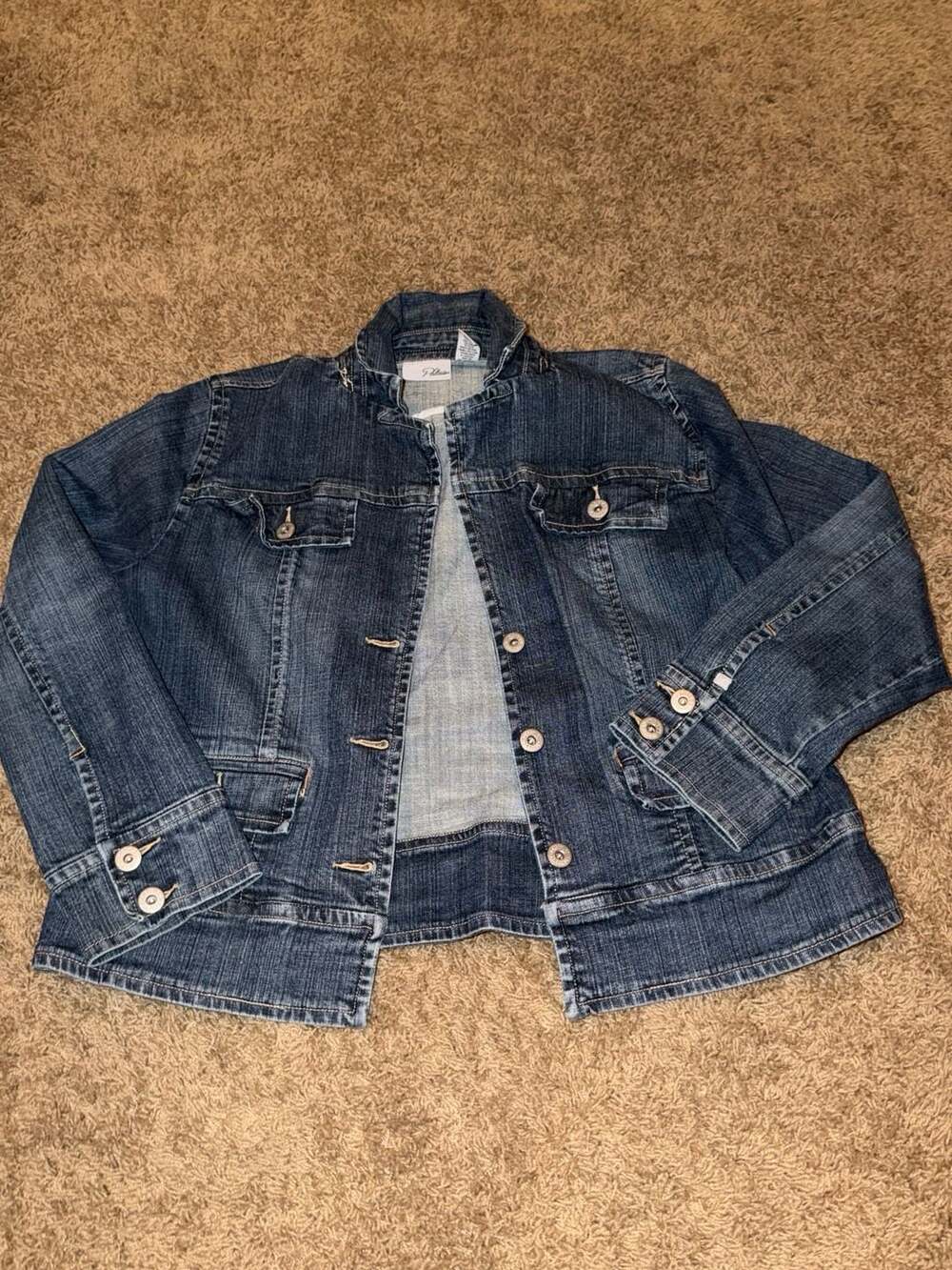 Chico's Platinum Women's Blue Denim Jean Jacket Size 2